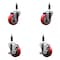 Service Caster 3.5'' SS Red Poly Wheel Swivel 7/8'' Expanding Stem Caster Set 2 Brakes, 4PK SCC-SSEX20S3514-PPUB-RED-2-TLB-2-78 - alternate 1